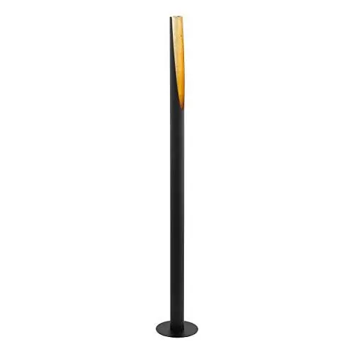 Produktbild: EGLO Stehlampe Barbotto, Eck Standleuchte, Stablampe aus Metall in Schwarz und Gold, GU10 Fassung, inkl. Trittschalter