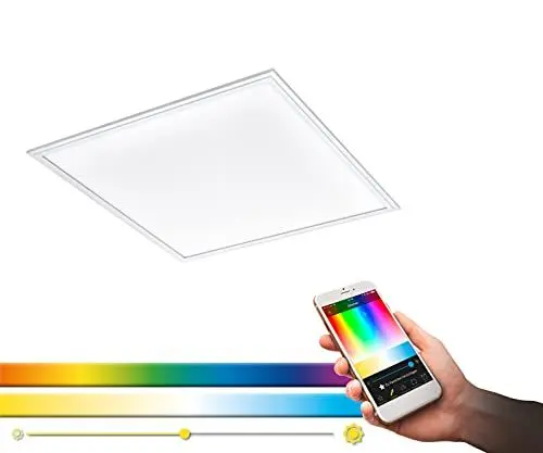 Produktbild: EGLO connect LED Deckenleuchte Salobrena-C Panel, Smart Home Deckenlampe, Material: Aluminium, Kunststoff, Farbe: Weiß, 62x62 cm, dimmbar, Weißtöne und Farben einstellbar