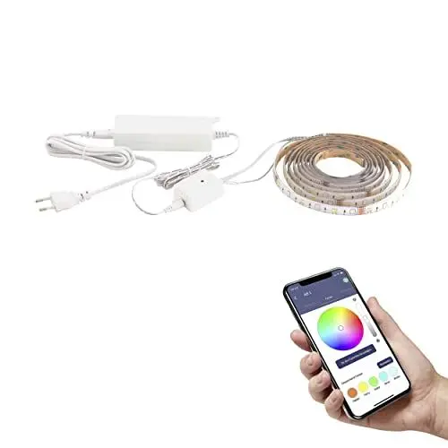Produktbild: EGLO connect.z Smart-Home LED Band Stripe-Z, Strip 5 m, ZigBee, App und Sprachsteuerung Alexa, Lichtfarbe einstellbar (Warmweiß-Kaltweiß), RGB, dimmbar, Selbstklebend, Kürzbar