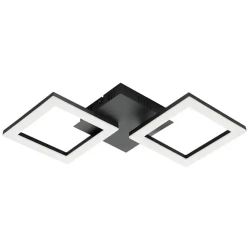 Produktbild: EGLO connect.z Smart-Home LED Deckenlampe Paranday-Z, ZigBee, App und Sprachsteuerung Alexa, Lichtfarbe einstellbar (warmweiß-kaltweiß), dimmbar, Deckenleuchte schwarz weiß, 47 x 23 cm
