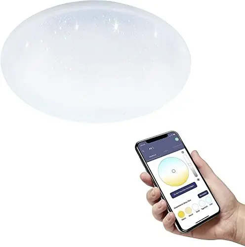 Produktbild: EGLO connect.z Smart-Home LED Deckenleuchte Totari-Z, Sternenhimmel Deckenlampe Ø 38 cm, ZigBee, App und Sprachsteuerung Alexa, Lichtfarbe einstellbar (warmweiß-kaltweiß), dimmbar