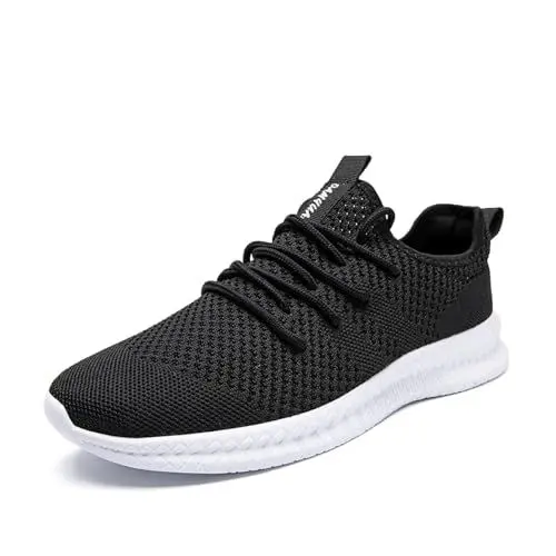 Produktbild: EGMPDA Damen Walkingschuhe Laufschuhe Wanderschuhe Sneaker Sport Trekking Turnschuhe Workout Jogging Outdoor Running Straßenlaufschuhe Freizeit Damen Leichtgewichts Atmungsaktiv Schuhe Schwarz Weiß 38