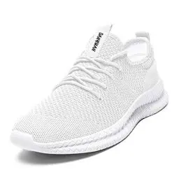 Produktbild: EGMPDA Damen Walkingschuhe Laufschuhe Wanderschuhe Sneaker Sport Trekking Turnschuhe Workout Jogging Outdoor Running Straßenlaufschuhe Freizeit Damen Leichtgewichts Atmungsaktiv Schuhe Weiß 42 EU