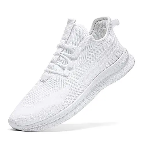 Produktbild: EGMPDA Schuhe Herren Sneaker Laufschuhe Turnschuhe Sportschuhe Herren Laufschuhe Outdoor Fitness Gym Schuhe Herren Sneaker weiß 44