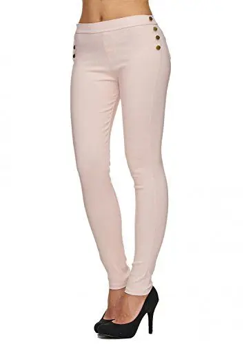 Produktbild: EGOMAXX Damen Treggings Stretch Röhre Leggings Hoher Bund Clean, Farben:Pink, Größe:S-M