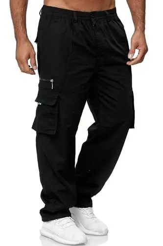 Produktbild: LMC Herren Thermo Cargo Hose Gefüttert Outdoor Arbeit Winter Fleece Dehnbund, Farben:Schwarz, Größe Hosen:XL