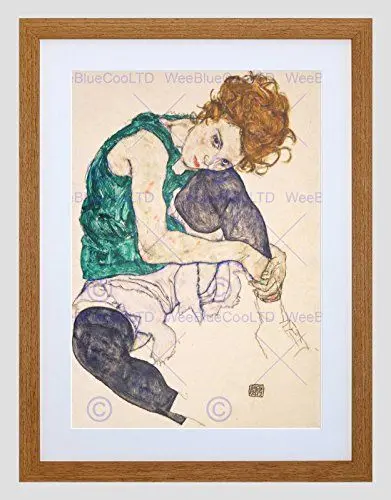 Produktbild: Wee Blue Coo Egon Schiele Seated Woman Legs Drawn UP Adele Herm Framed Art Print B12X2762