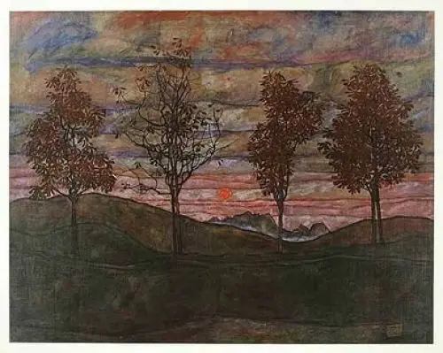 Produktbild: Egon Schiele Vier Baeume 1917 Poster Kunstdruck