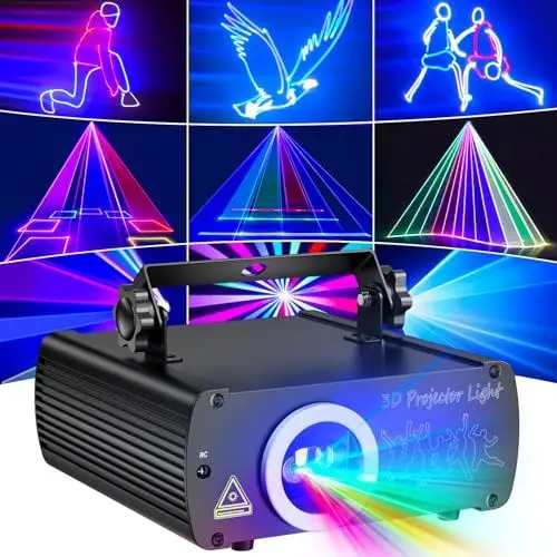 Produktbild: Ehaho DJ Discolicht Partylicht L2600 | 3D RGB Animation Party Licht mit Fernbedienung | Musik Sound Activated Disco Lichter mit DMX 512 | Beam Effekt Licht für Nachtclub KTV Live Show