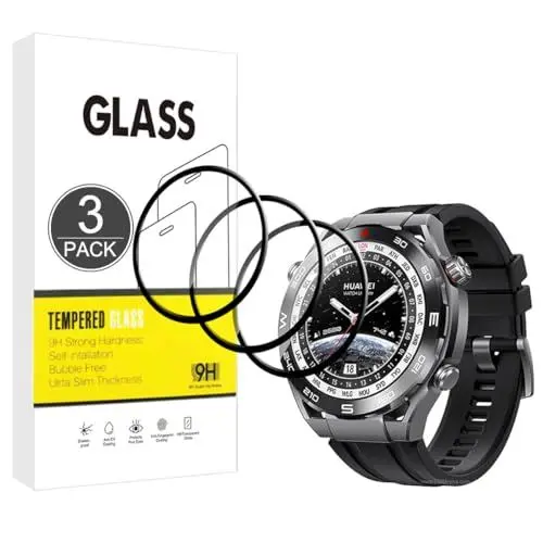 Produktbild: E-Hamii Displayschutzfolie kompatibel mit Huawei Watch Ultimate,(3 Stück)(3D Curved Full Cover)(Kratzfest, High Definition) Schutzfolie für Huawei Watch Ultimate
