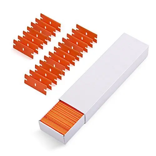 Produktbild: EHDIS 100 Stück Kunststoff klingen, Schaber klingen 1,5 Zoll, Ersatzklinge für Kunststoff Schaber, Glasschaber, Orange