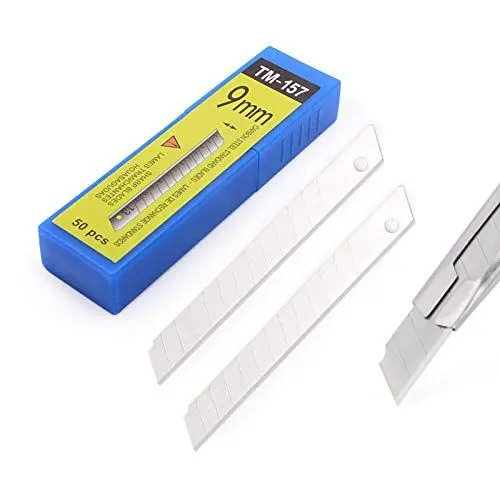 Produktbild: Ehdis 50 Stück Klingen 9mm 60°, Abbrechklinge Messerklinge Ersatzklingen, Klingen für handelsübliche Cuttermesser, 9 mm