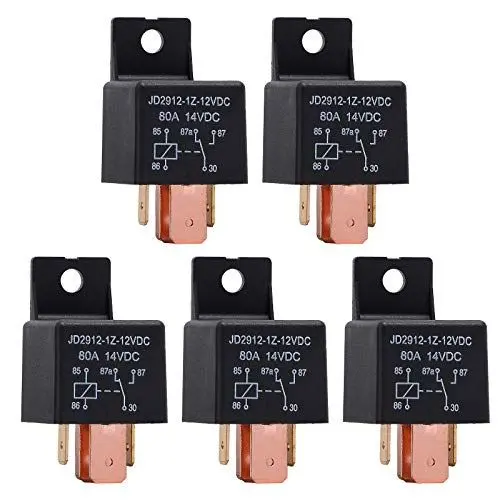 Produktbild: Ehdis 5 Stück Relais 12V 80A 5 Pin Car Relais SPDT Relais für Auto ruck Motor Boot Van Zusatzscheinwerfer Ersatzrelais