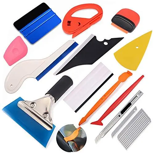 Produktbild: Ehdis Folierungs Werkzeug Scheibentönungs Folienwerkzeug Vinyl Wrap-Einbausatz mit Kunststoffschaber, Wasserschieber, Micro-Vinyl-Stick, Cutter, Universalmesser und Klingen