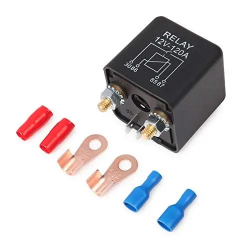Produktbild: Ehdis Relais Batterie Trennrelais 12V 120A 4 Pin Auto Relay Black Box Batterie für Automobile Heavy Vehicle-LKW Bagger Van Boot + 2 Pin-Abdruck + 2 Klemme (1 Satz)