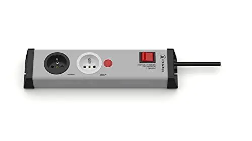 Produktbild: Ehmann Steckdose des Verteilers, gleichzeitiger Betrieb von 2 Geräten mit hohem Energieverbrauch auf einem Stromkreis, 1,5 m Kabel, französische Version