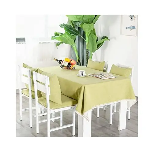 Produktbild: EHOMERY Stoffe Tischdecke Table Cloth Hard Einfarbig Mit Spitze Kleine Tischdecke Quadratisch Tischtuch Für Bierzeltgarnitur Grün Tischschutz Dekoration 68X68Cm