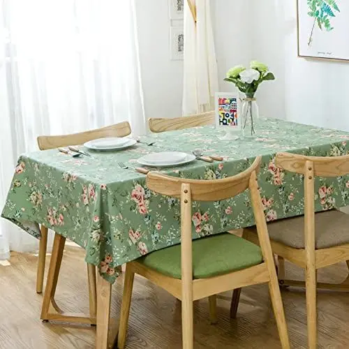 Produktbild: EHOMERY Tischdecken Aussenbereich Tischtuch Rolle Blumen Tischdecke Klein Ostern Birthday Table Cloth Grün Tischschutz Dekoration 110X110Cm