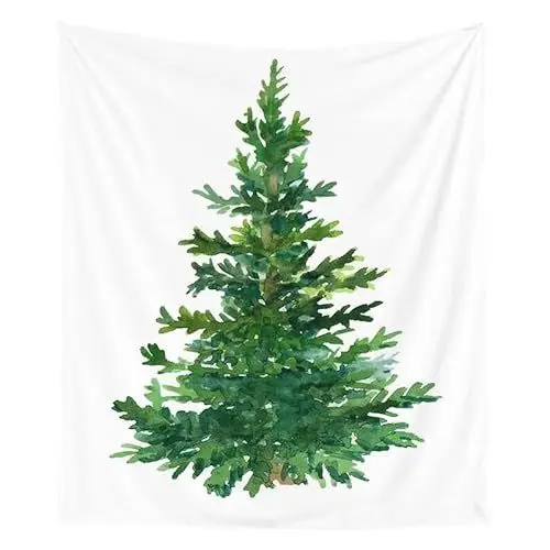 Produktbild: EHOMERY Tuch Wandteppich Pflife Strandtuch Grün Christbaumschmuck Wandbehang Kunst Wandteppich Kleines Wandtuch Wandbehang Deko Wandschmuck Groß Wohnzimmer Wanddekoration 130X150Cm