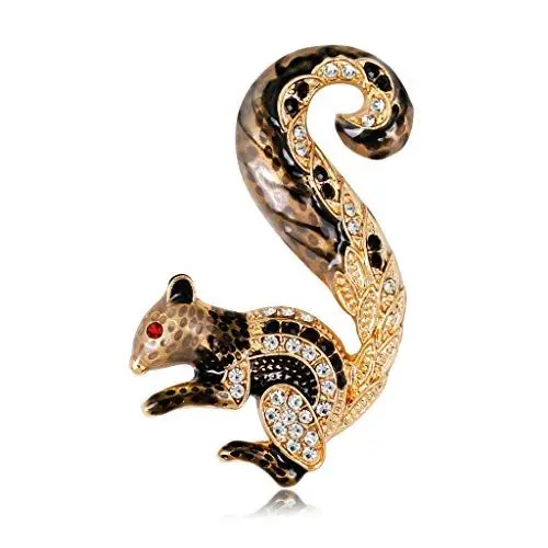 Produktbild: Eichhörnchen-Brosche mit Tiermotiv, Emaille, Abzeichen für Bankett, Schal, Schmuck, Party, Kleidung, Anstecknadel, Geschenk für Jungen, M, Polyester, Kein Edelstein