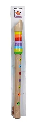 Produktbild: Eichhorn - Musik Holzflöte, Bunte Flöte aus Holz mit 7 Löchern, inkl. Liederbuch mit DREI Liedern zum nachspielen, 32 cm lang, ab Vier Jahren