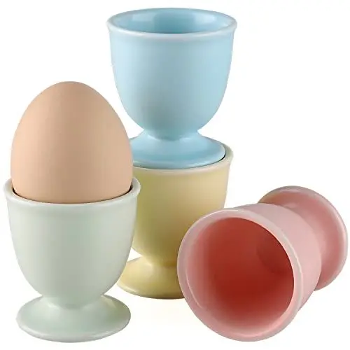 Produktbild: Porzellan Eierbecher Keramik Eierständer Halter für weich gekochte Eier 4er Set für Frühstück
