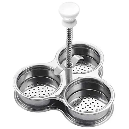 Produktbild: Eierkocher für 3 Eier Edelstahl Eierkocher Dampfgarer Eierkochgeräte, Eierkocher Pochierer Spülmaschinenfest (Silber)