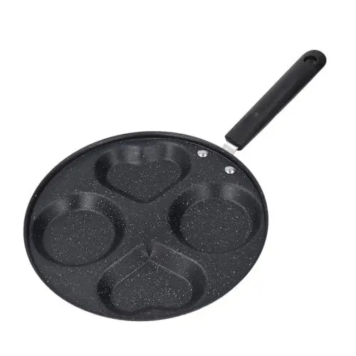 Produktbild: Eierpfanne, 3/4 Tassen Antihaftbeschichtetes Eisen Eierpfanne Bratpfanne Schwarze Pfannkuchen Omelettpfanne Küchen Kochgeschirr für Frühstück, Hamburger, Sandwiches (4 Tasse)