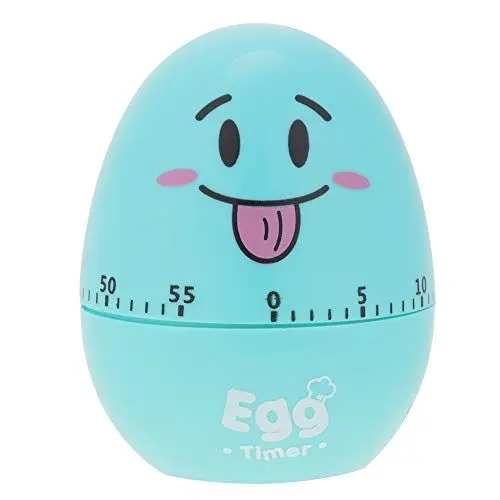 Produktbild: Eieruhr, Kunststoff-Karikatur-niedliches Ei, Manueller Timer, Küchenkochwerkzeug, 55 Minuten, Süßer Timer, Mechanischer Alarm, Rotierender Alarm, Countdown-Ei-Erinnerung Zum Kochen(Blau)