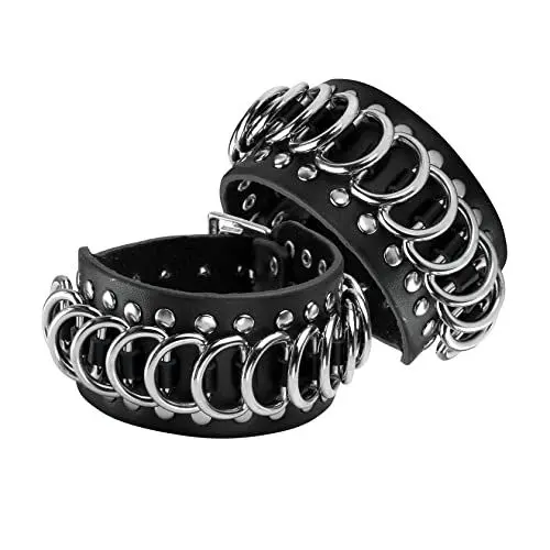 Produktbild: Eigso 2 Pcs Pu Leder Punk Armbänder für Männer Breite Wrap Armbänder für Mann Frau Einstellbar