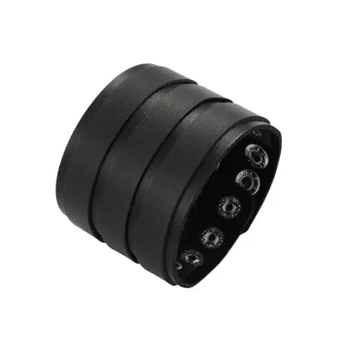 Produktbild: Eigso Punk Lederarmband für Damen Herren RockBand 80er Biker Armbänder für Frau Mann Rave Party Schmuck