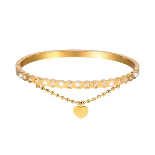 Produktbild: Eigso 4MM 18K Gold Armband für Frauen Würfel Zirkonia Edelstahl Armband für Frauen Männer