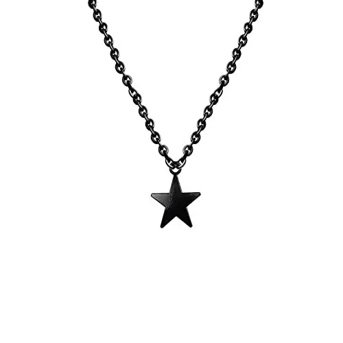 Produktbild: Eigso Goth Kette Halskette für Frauen Männer Gothic Star Schwarz Choker Kragen für Frau Mann