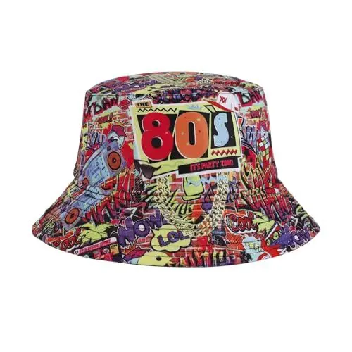 Produktbild: Eigso Oldschool 80s Womens Rock Eimer Hut für Mann Womans 90s Thema Hip Hop Hut Reversible