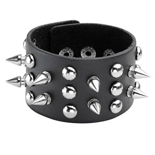 Produktbild: Eigso Punk Leder Nietenarmband für Männer Frauen PU Leder Retro Gothic Spikes Nieten Armband für Mann Frau