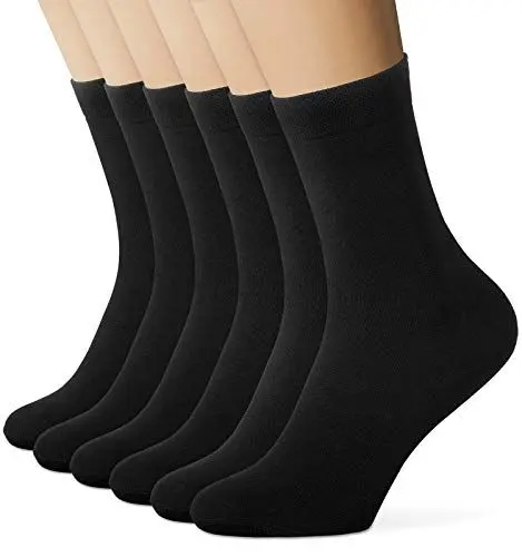 Produktbild: EIISSION Socken Herren 39-42 Schwarz Warme Sportsocken Unisex Business Lange mit Baum-wolle Haltbarkeit für Sport Freizeit 6 Paar Schwarz 39-42