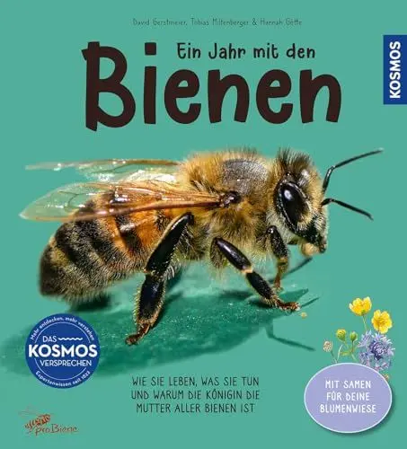 Produktbild: Ein Jahr mit den Bienen: Begleite das Bienenvolk durch das Jahr und finde heraus, was die Bienen im Winter machen, wie sie sich verständigen und wie man ihre Königin wird. Mit extra Blumensamen!