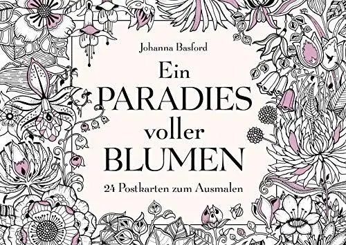 Produktbild: Ein Paradies voller Blumen: 24 Postkarten zum Ausmalen