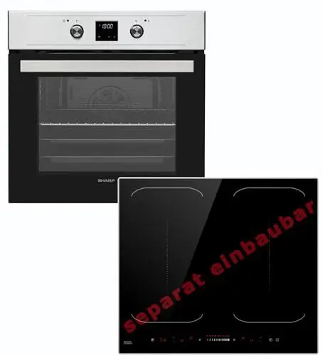 Produktbild: Einbauherd Set Backofen mit Pyrolyse Turbo Heißluft autarkes Induktionskochfeld 2 Flex Kochzonen mit Slider Touch Bedienung SoftClose Tür