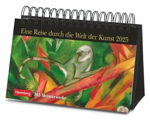 Produktbild: Eine Reise durch die Welt der Kunst Premiumkalender 2025 - 365 Meisterwerke: Premiumkalender für Kunstliebhaber. Hochwertiger Tischkalender 2025 zum ... mit täglich neuen Gemälden großer Künstler