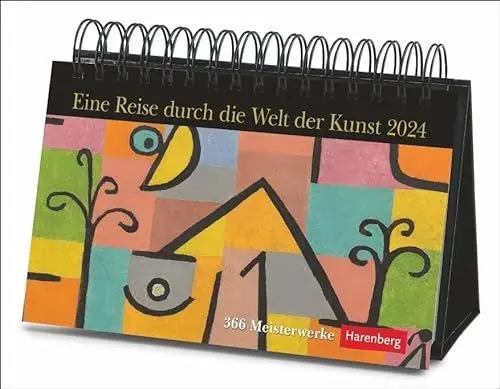Produktbild: Eine Reise durch die Welt der Kunst. Premiumkalender für Kunstliebhaber. Hochwertiger Tischkalender 2024 zum Aufstellen mit täglich neuen Gemälden großer Künstler: 366 Meisterwerke