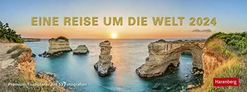 Produktbild: Eine Reise um die Welt Premium-Tischplaner 2024. Spiral-Tischkalender mit 53 Fotos von den schönsten Reisezielen der Welt. Wochenplaner 2024 für den ... 29 x 11 cm: Wochenkalender mit 53 Fotografien