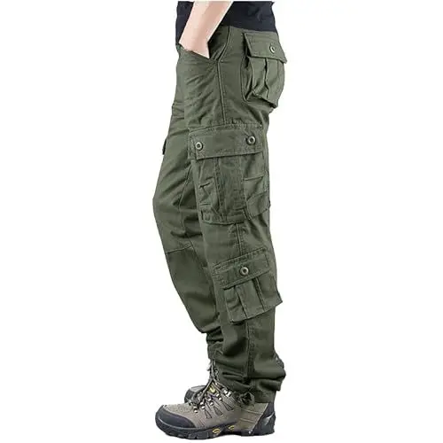 Produktbild: Eine lässige Arbeitshose in monochromer, entspannter Passform für einen klassisch-schicken Look. Wollhose Herren Cargo Hose männer Thermohose Herren Gefüttert