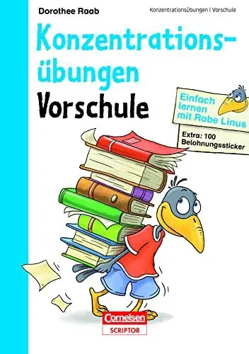 Produktbild: Einfach lernen mit Rabe Linus – Vorschule Konzentrationsübungen: Mit Stickern zur Belohnung. Kleinschrittige und leicht verständliche Übungen. (Mein großer Lernspaß mit Rabe Linus)