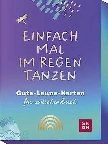 Produktbild: Einfach mal im Regen tanzen: Gute-Laune-Karten für zwischendurch | Geschenk für positive Gedanken und mehr Freude im Alltag (Impulskarten)