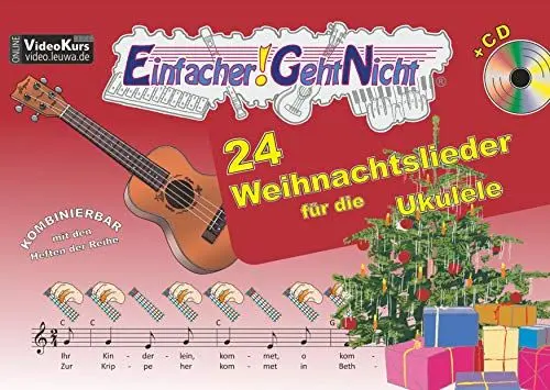 Produktbild: Einfacher!-Geht-Nicht: 24 Weihnachtslieder für die Ukulele mit CD: Das besondere Notenheft für Anfänger