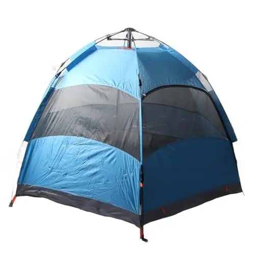 Produktbild: Einfaches -up-Campingzelt 8 Personen, Outdoor-Campingzelt, Sechseckiges Campingzelt, Doppellagiges, Sofort Automatisches -up-sechseckiges Campingzelt (Blau)