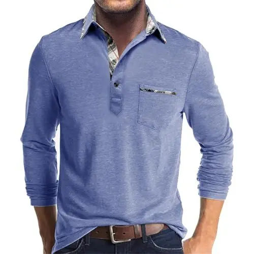 Produktbild: Herren-Langarm T-Shirt Tops Mens Gemustertes Langarm T-Shirt Tops Mens Herren Mit Print Herren Herbst Winter Warm Einfarbig Langarm T-Shirt Tops Mens Basic Geeignet Für Treffen Mit Freunden