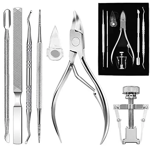 Produktbild: Eingewachsene Nägel, MEOWMEE Nagelhaut Clippers 7PCS Nagelhautentferner Kit Cutter für überwachsene/Thick Nails/Hautzangen Fixer
