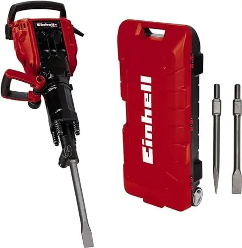 Produktbild: Einhell 4139130 Abbruchhammer TE-DH 50 (1.700 W, 50 J Einzelschlagstärke, SDS-Hex-Werkzeugaufnahme, schwingungsgedämpfter,Hauptgriff, Softstart, inkl. inkl. Spitz-/Flachmeißel, Trolley)